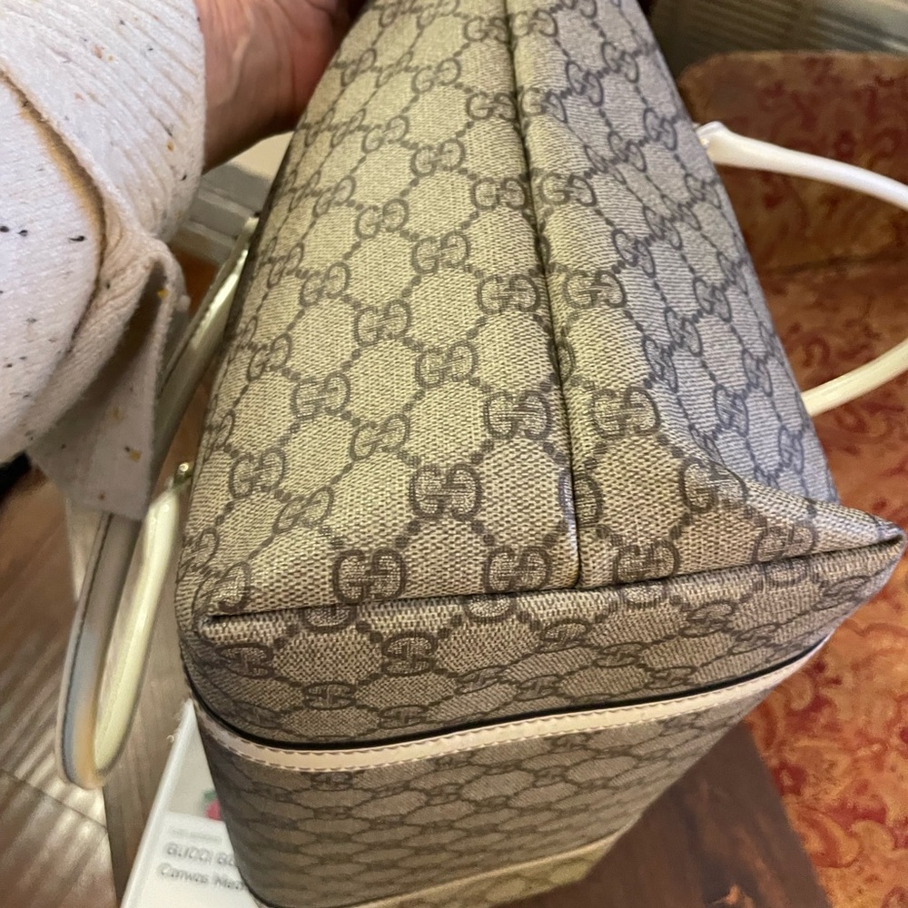 Gucci Beige and Brown GG Canvas Tote - Picture 2 of 9